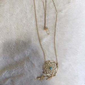 Dream catcher&crystal necklace